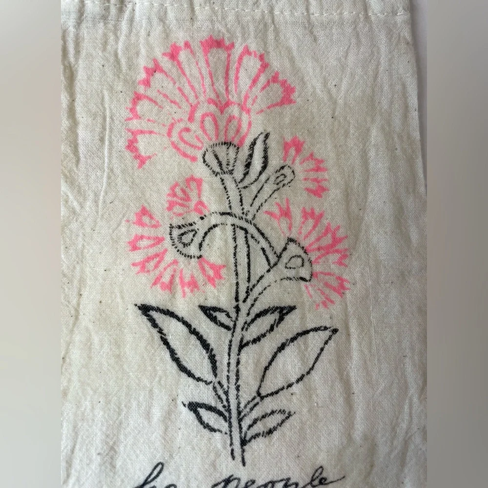 Free People Linen Draw‎ String Drawstring Off-White Reusable Jewelry Dust Bag